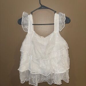 Chic White Layered Women's Blouse